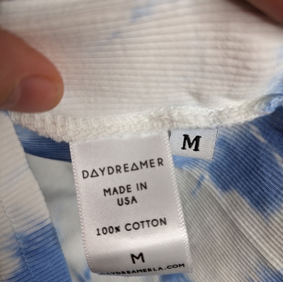 Daydreamer La Eye Tie Dye Ribbed Tank In Periwinkle Cloud NEW Size M - Picture 4 of 7